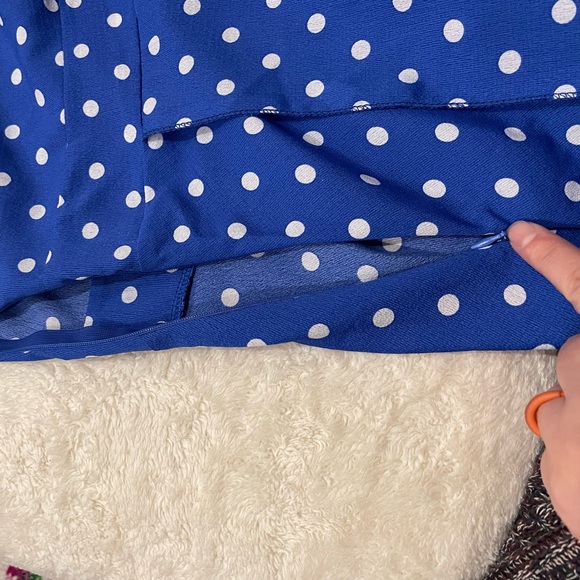 Blue Polka Dot Maxi Dress - Picture 7 of 10